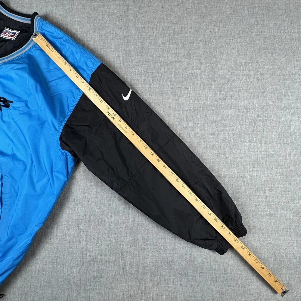 Vtg Carolina Panthers Jacket Mens XL Blue Black Reversible Nike NFL Pro Line